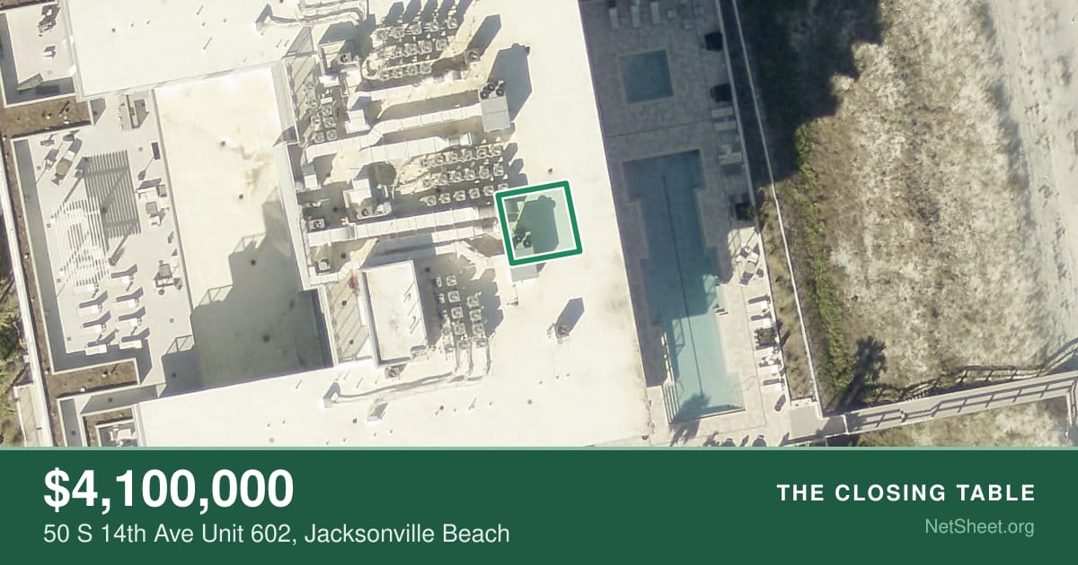 Aerial view of 50 S 14th Ave Unit 602, Jacksonville Beach