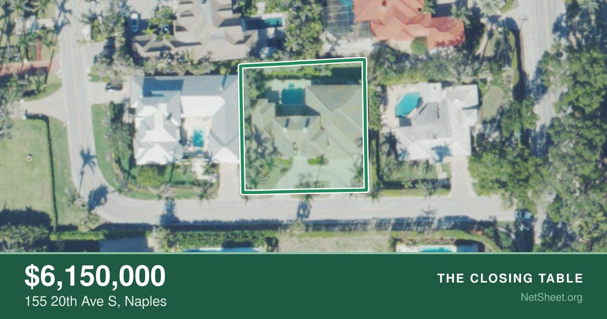 Aerial view of 155 20th Ave S, Naples