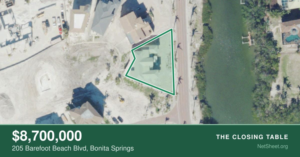 Aerial view of 205 Barefoot Beach Blvd, Bonita Springs
