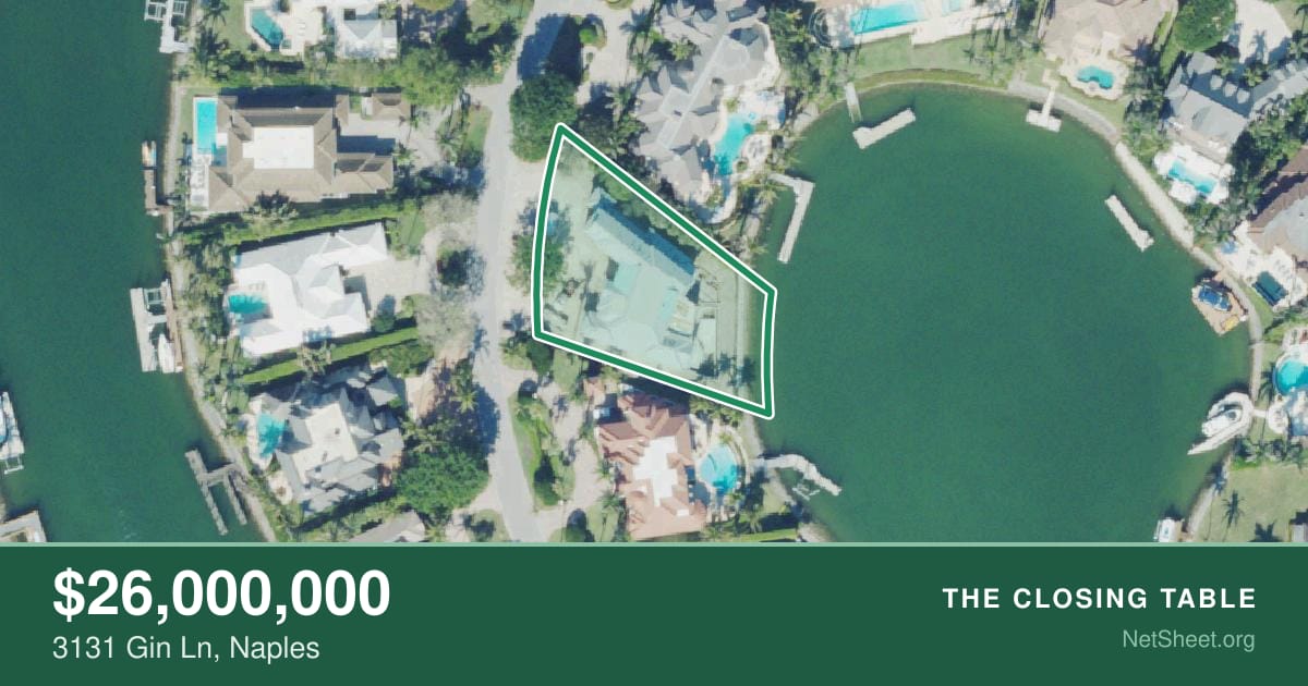 Aerial view of 3131 Gin Ln, Naples
