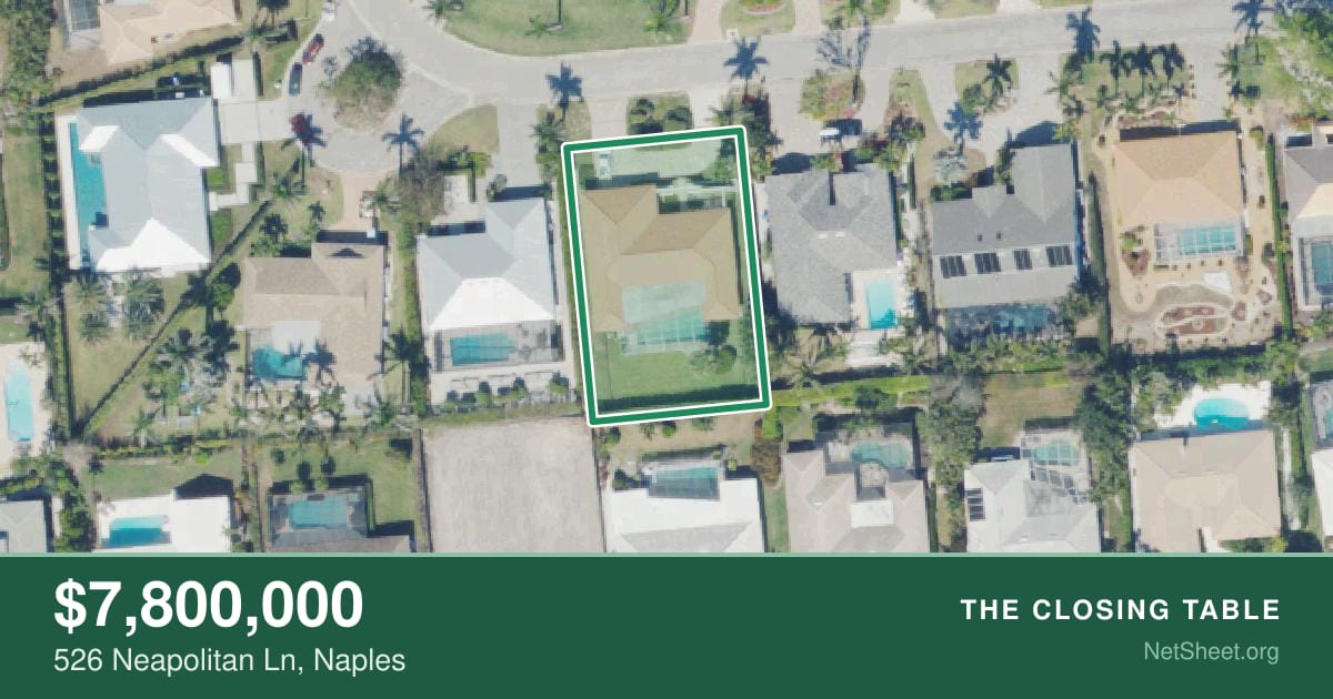 Aerial view of 526 Neapolitan Ln, Naples