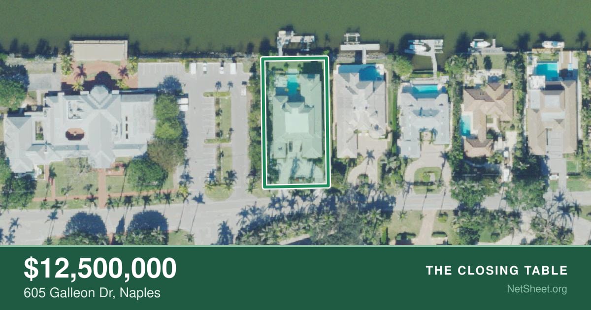 Aerial view of 605 Galleon Dr, Naples