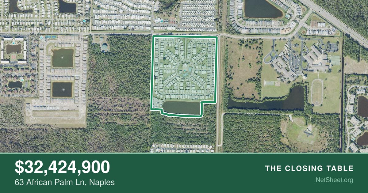 Aerial view of 63 African Palm Ln, Naples