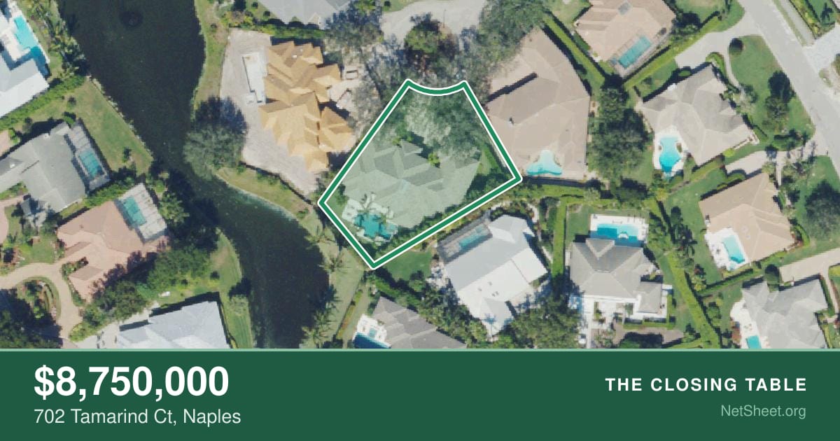 Aerial view of 702 Tamarind Ct, Naples