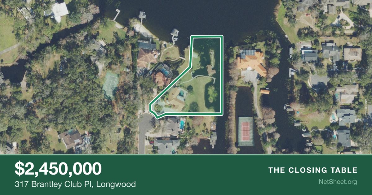 Aerial view of 317 Brantley Club Pl, Longwood