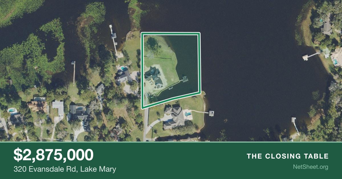 Aerial view of 320 Evansdale Rd, Lake Mary
