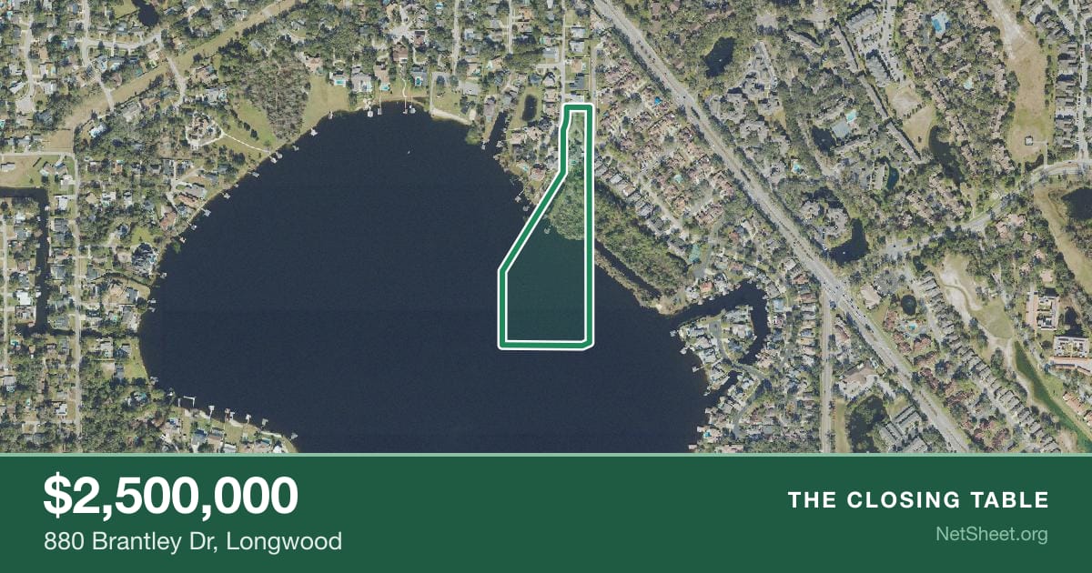 Aerial view of 880 Brantley Dr, Longwood