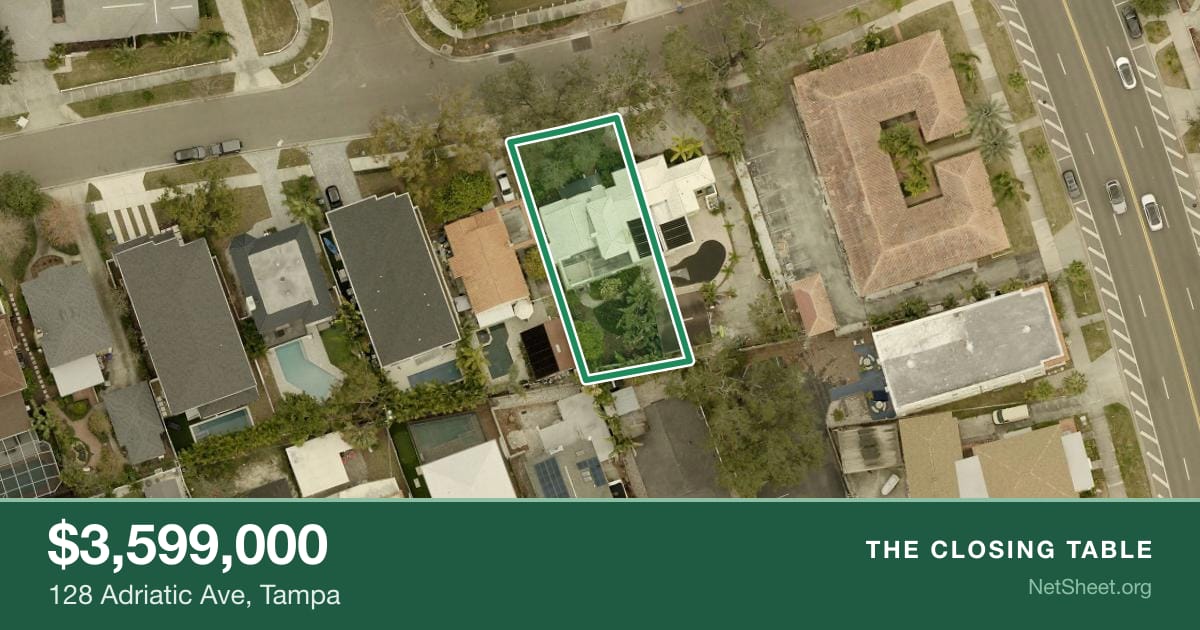 Aerial view of 128 Adriatic Ave, Tampa