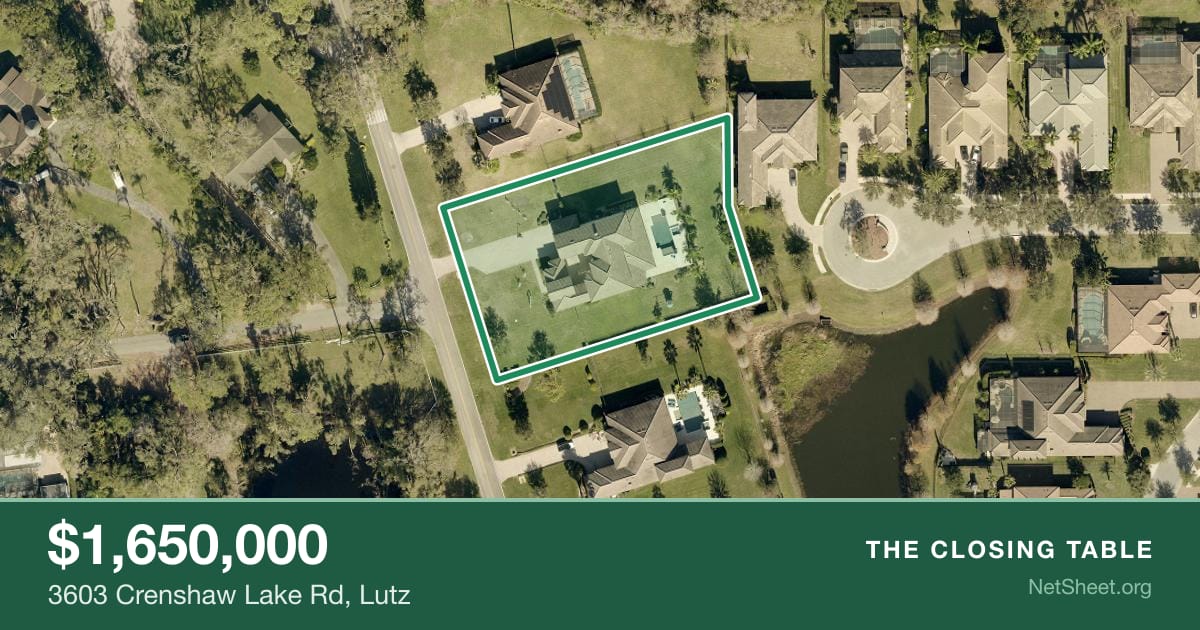Aerial view of 3603 Crenshaw Lake Rd, Lutz