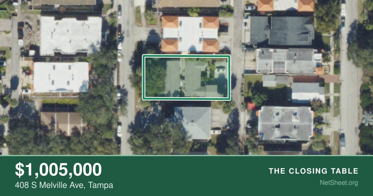 Aerial view of 408 S Melville Ave, Tampa