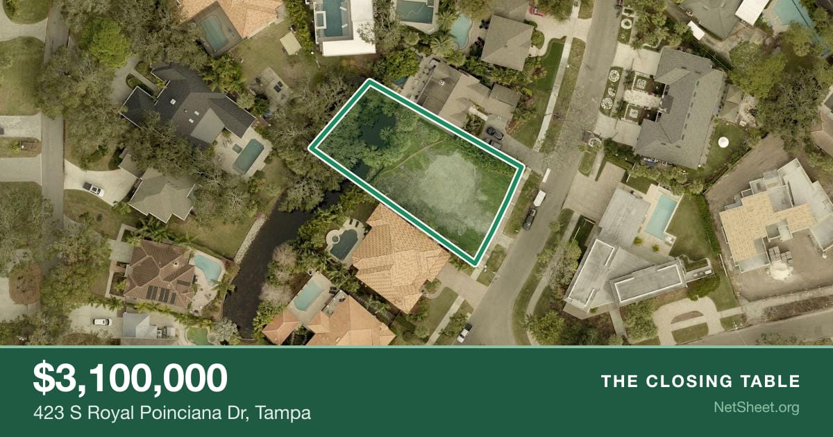Aerial view of 423 S Royal Poinciana Dr, Tampa