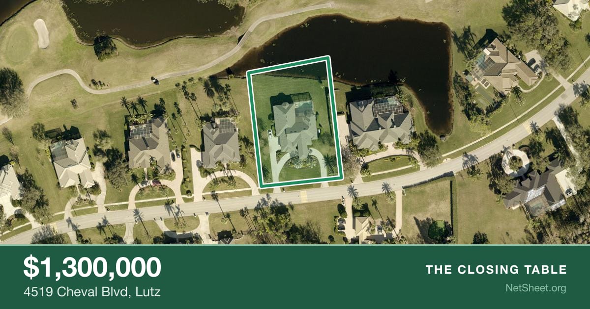 Aerial view of 4519 Cheval Blvd, Lutz