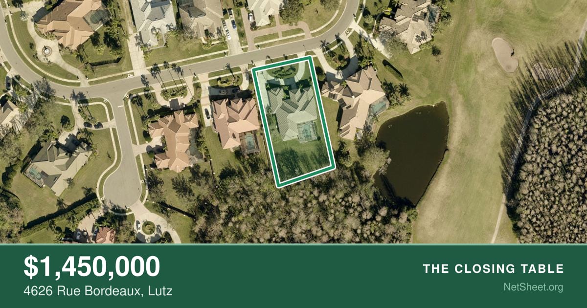 Aerial view of 4626 Rue Bordeaux, Lutz