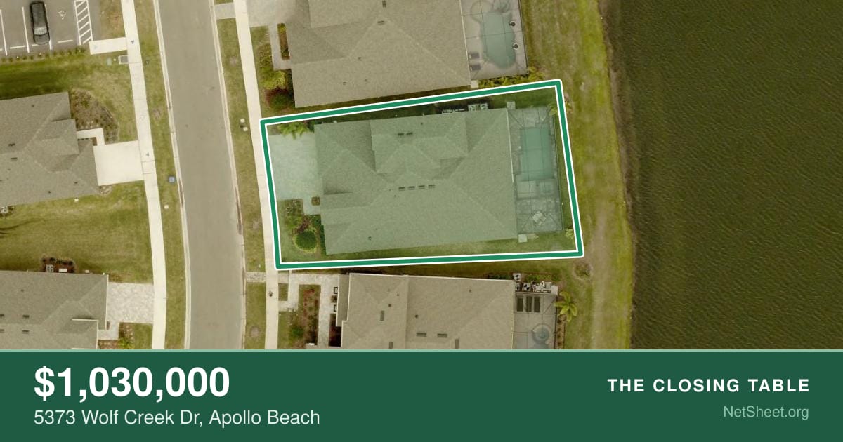 Aerial view of 5373 Wolf Creek Dr, Apollo Beach