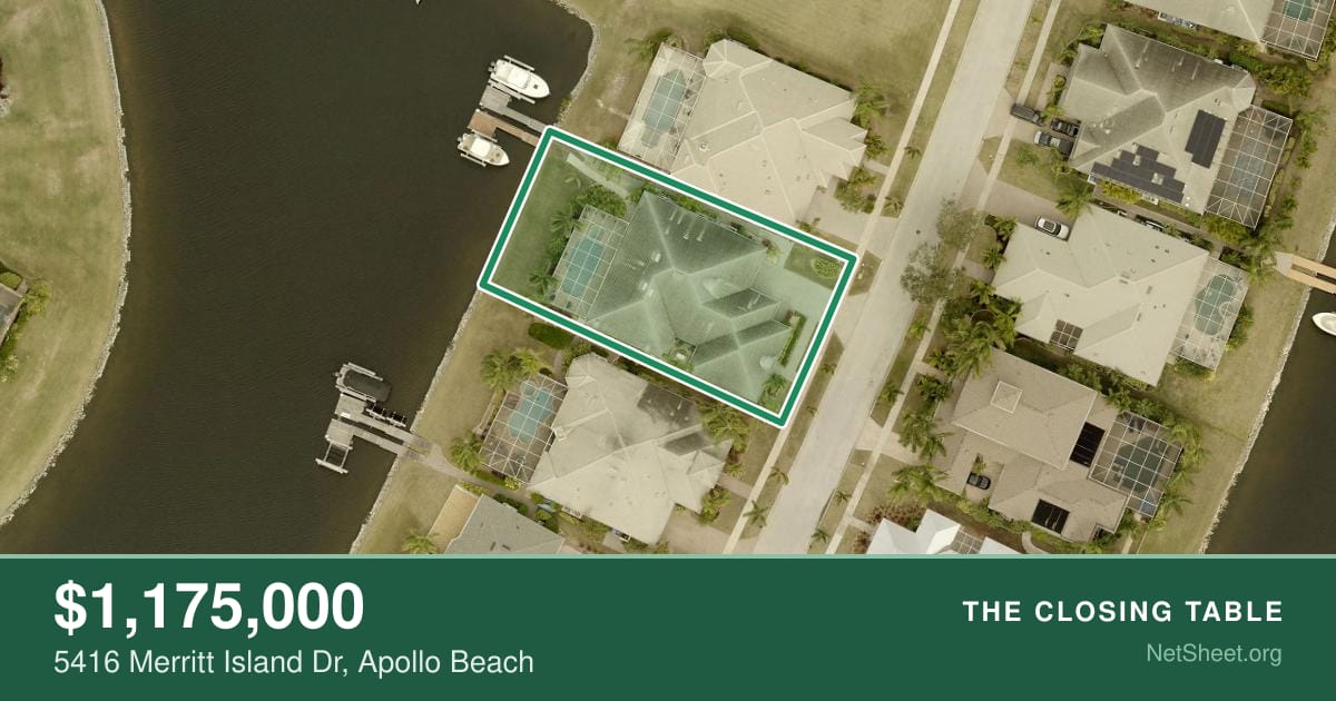Aerial view of 5416 Merritt Island Dr, Apollo Beach