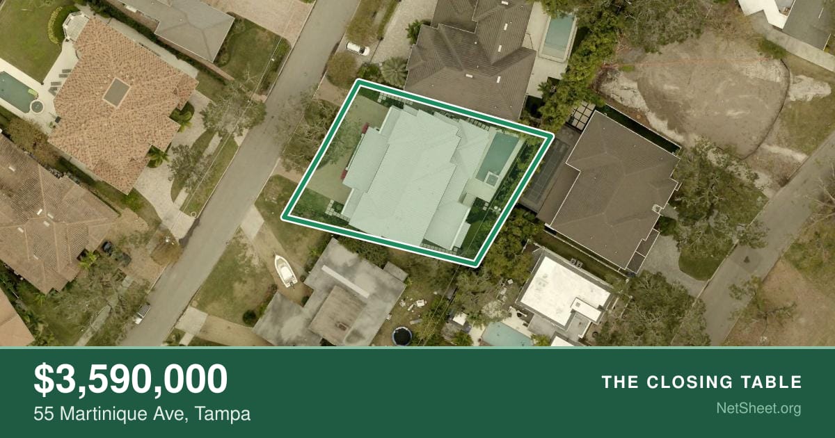 Aerial view of 55 Martinique Ave, Tampa