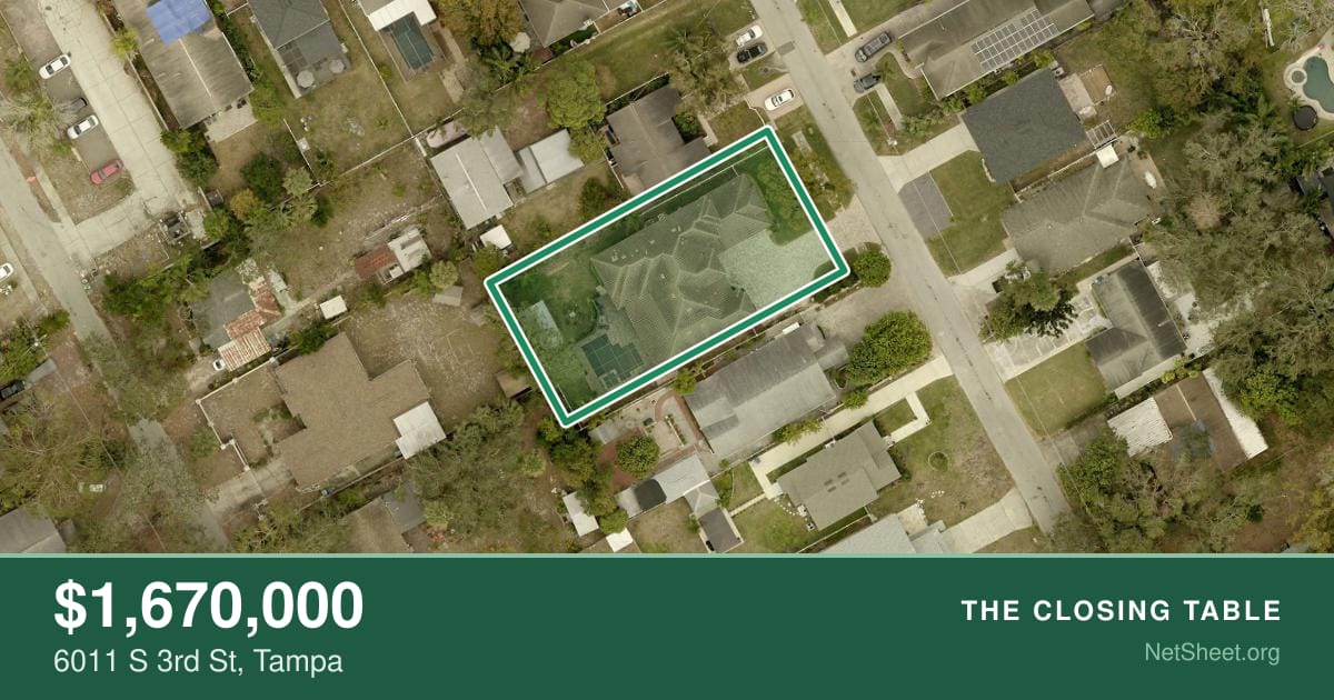 Aerial view of 6011 S 3rd St, Tampa