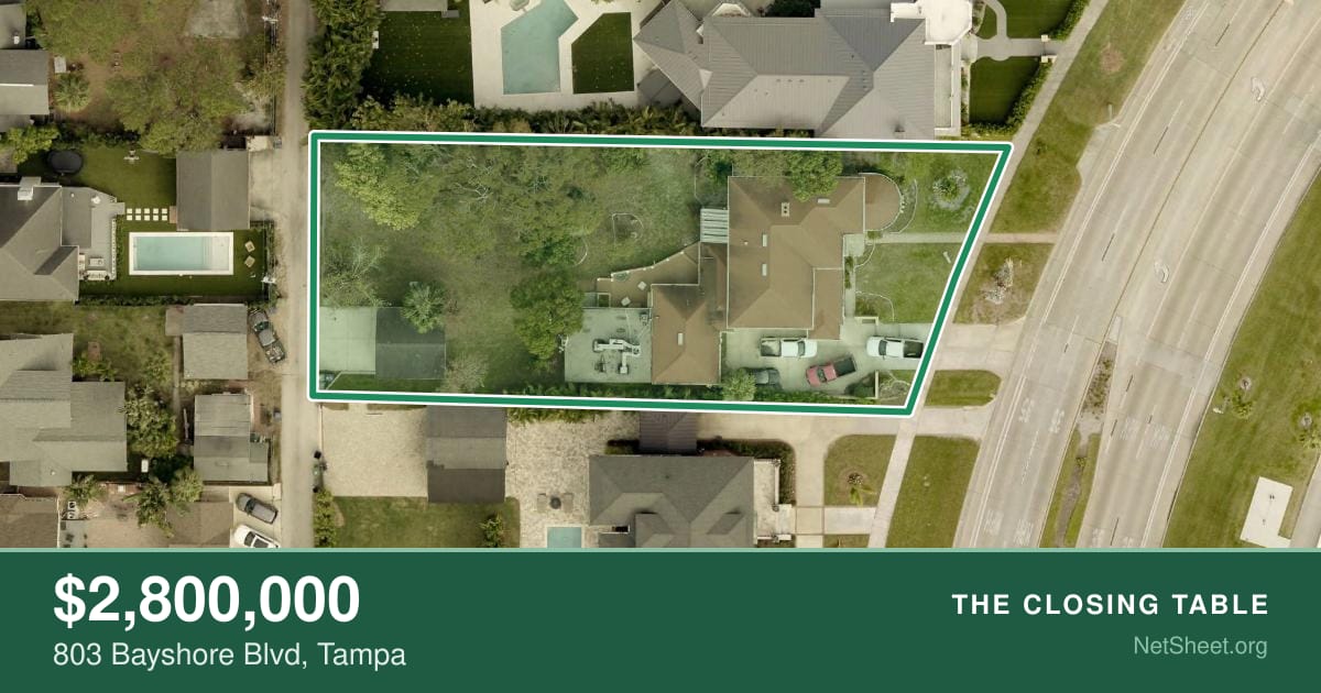 Aerial view of 803 Bayshore Blvd, Tampa