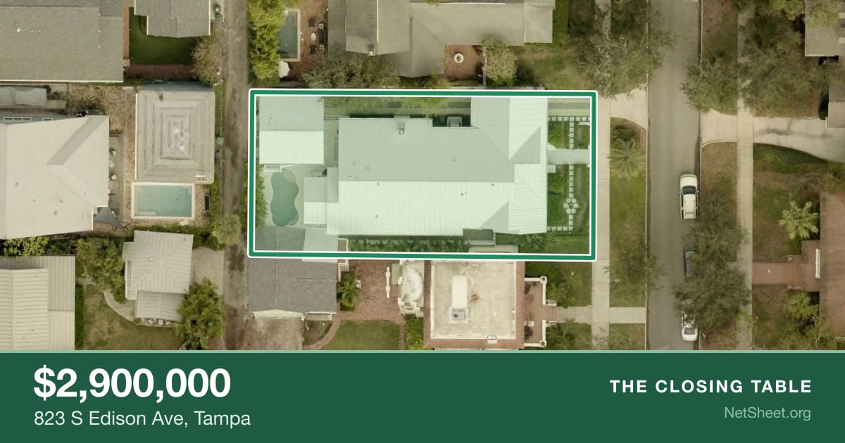 Aerial view of 823 S Edison Ave, Tampa