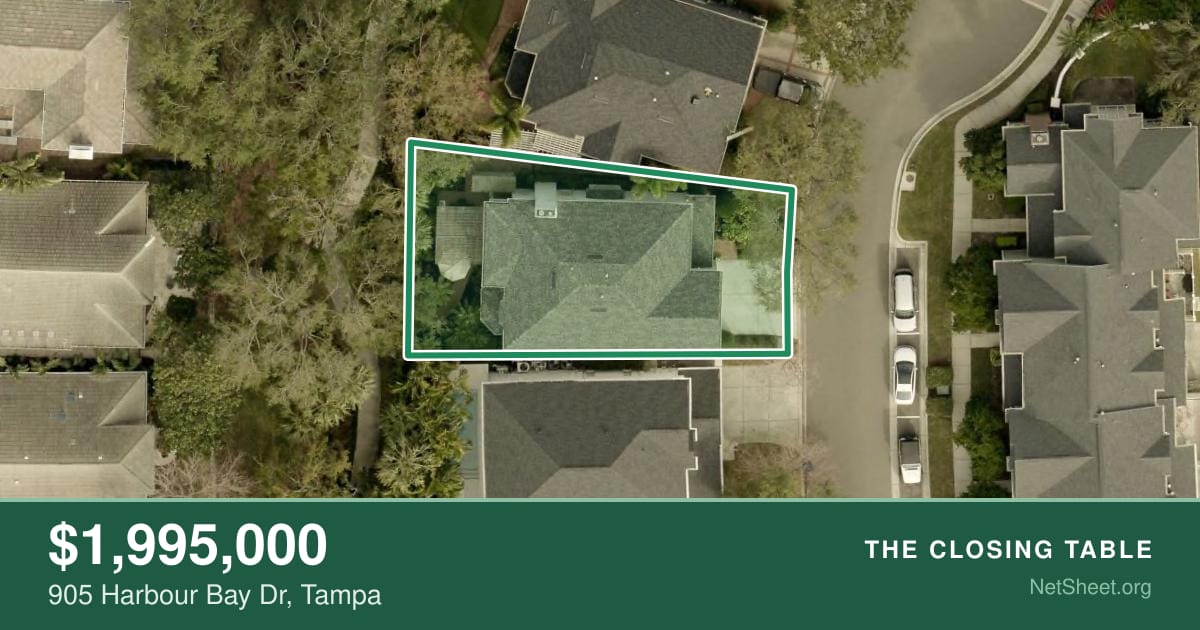 Aerial view of 905 Harbour Bay Dr, Tampa