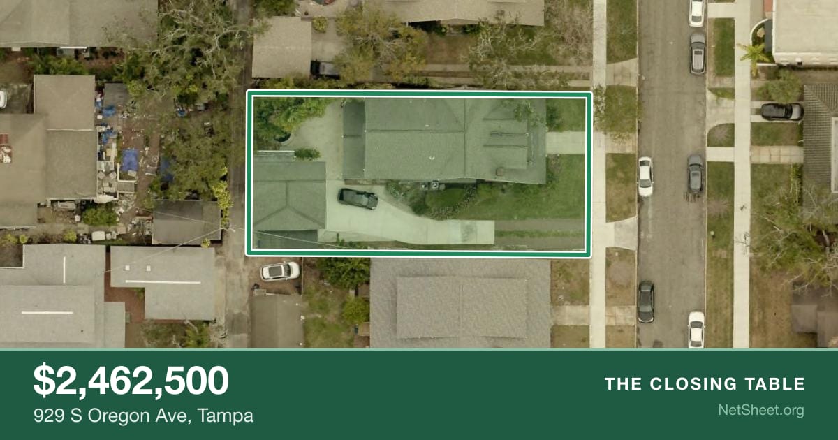 Aerial view of 929 S Oregon Ave, Tampa