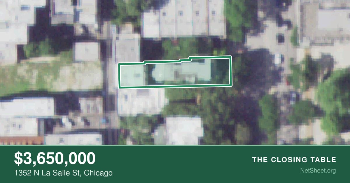 Aerial view of 1352 N La Salle St, Chicago