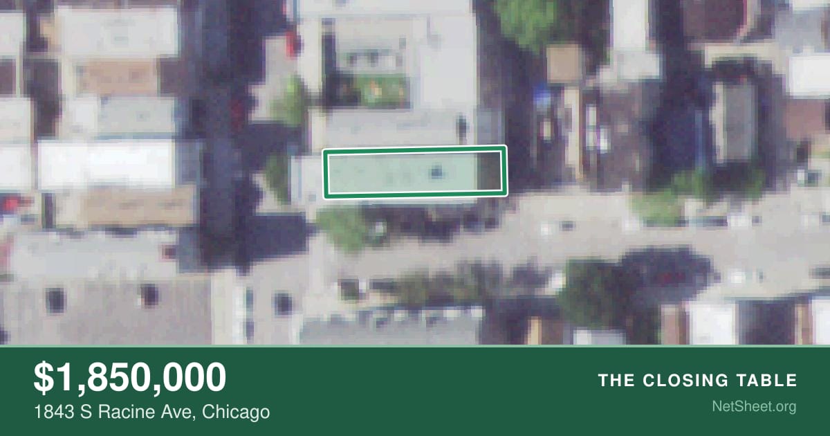 Aerial view of 1843 S Racine Ave, Chicago