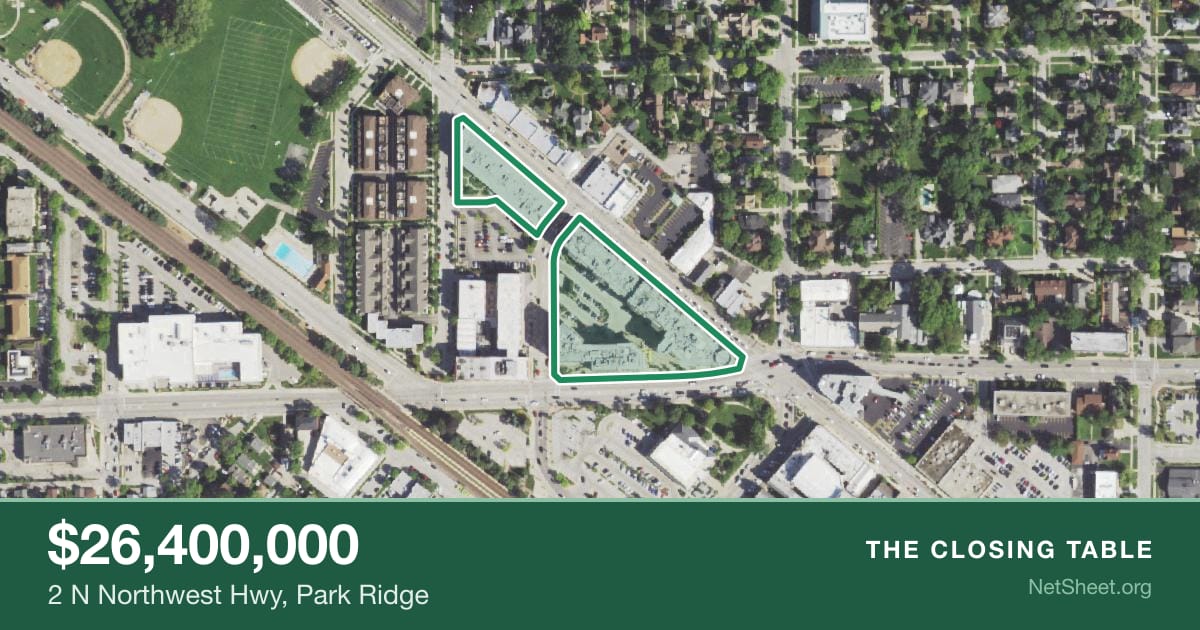 Aerial view of 2 N Northwest Hwy, Park Ridge