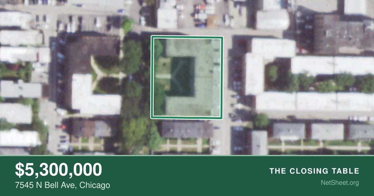 Aerial view of 7545 N Bell Ave, Chicago