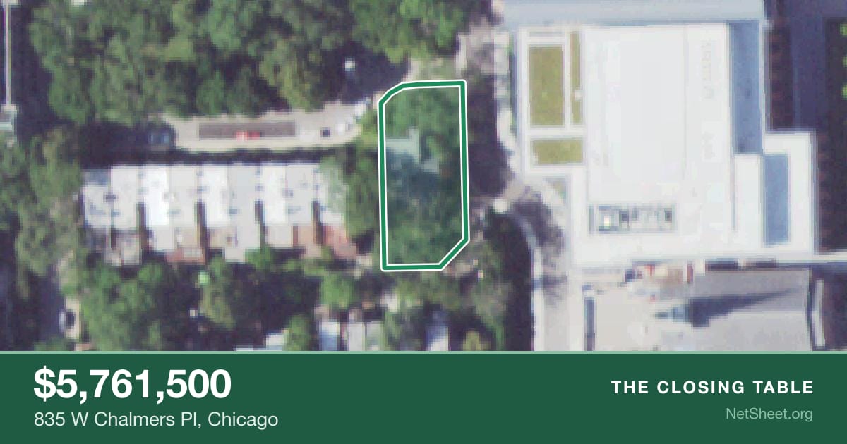 Aerial view of 835 W Chalmers Pl, Chicago