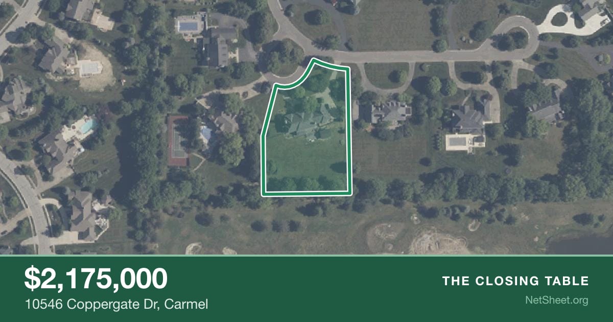 Aerial view of 10546 Coppergate Dr, Carmel