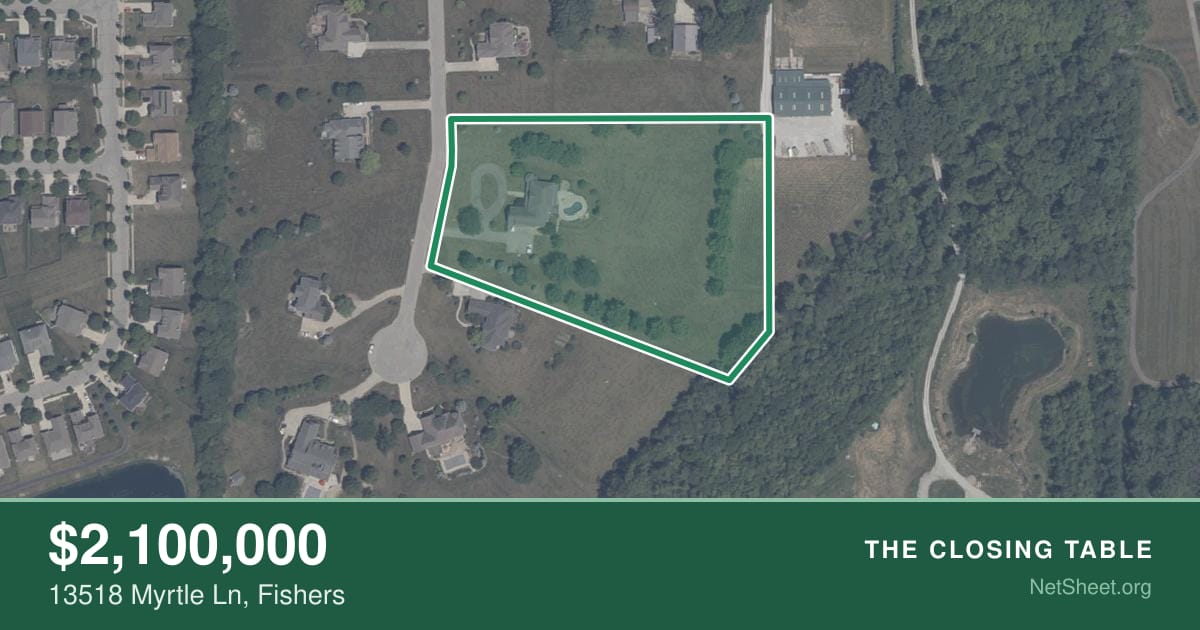 Aerial view of 13518 Myrtle Ln, Fishers