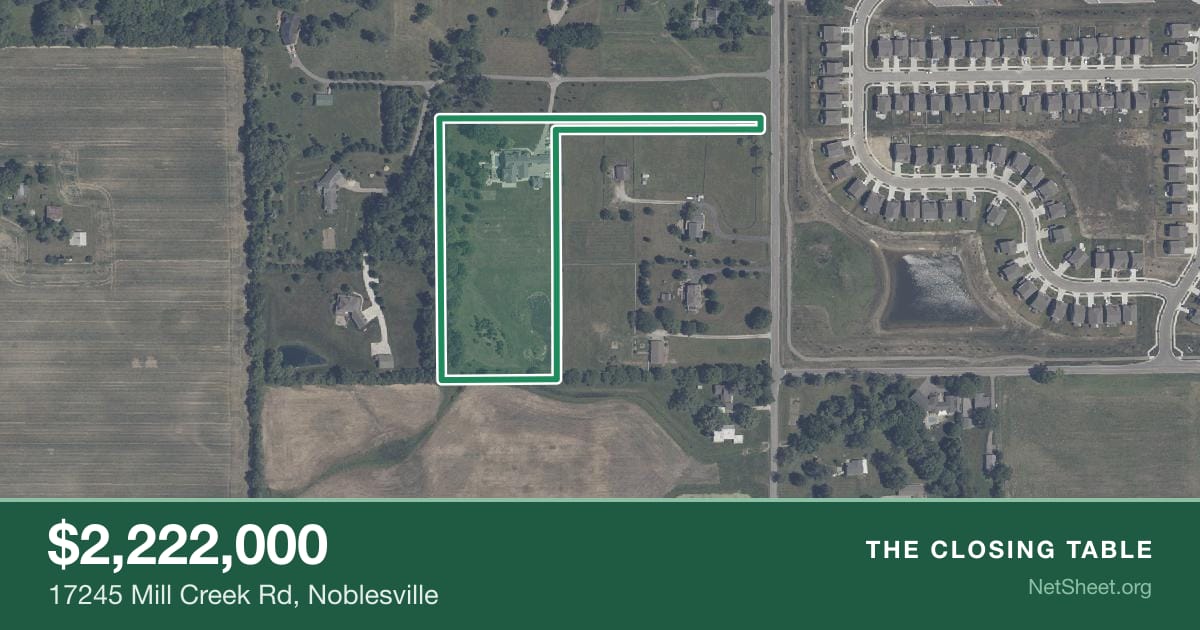 Aerial view of 17245 Mill Creek Rd, Noblesville