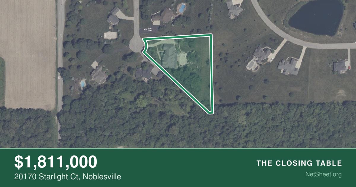 Aerial view of 20170 Starlight Ct, Noblesville