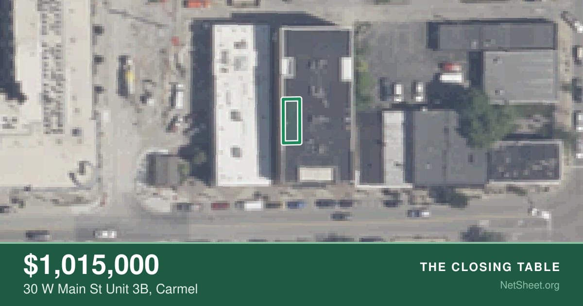 Aerial view of 30 W Main St Unit 3B, Carmel