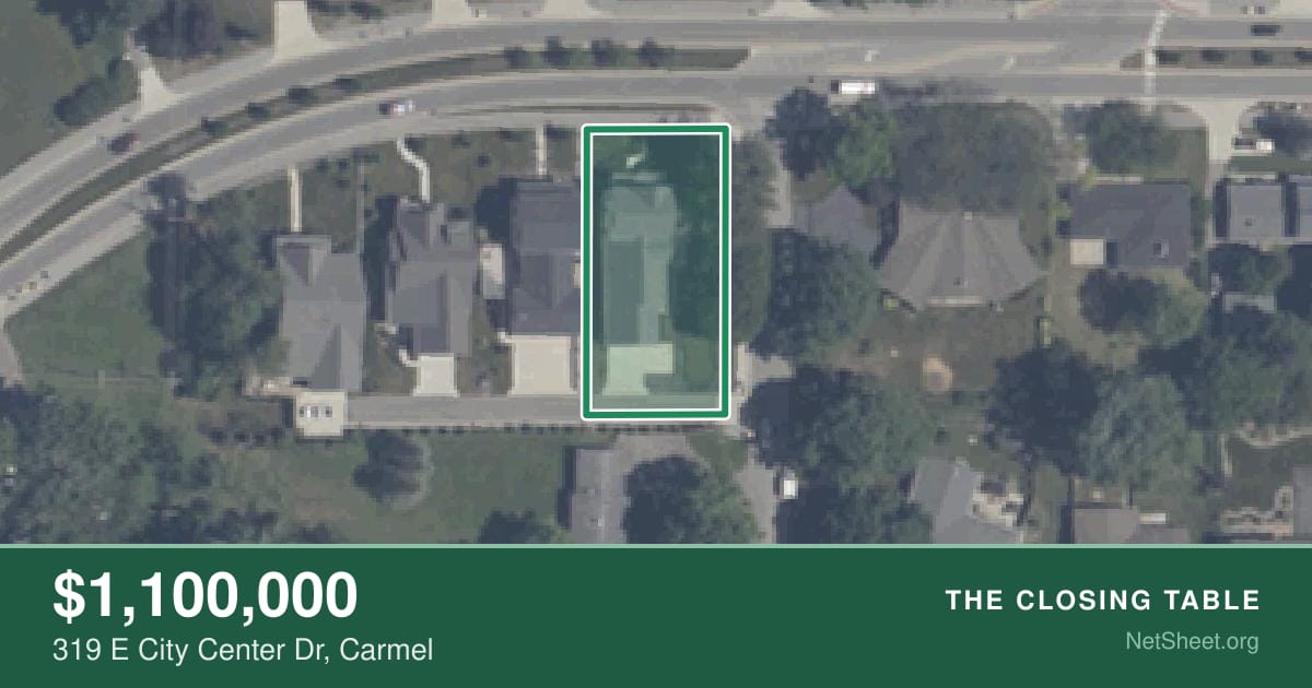 Aerial view of 319 E City Center Dr, Carmel
