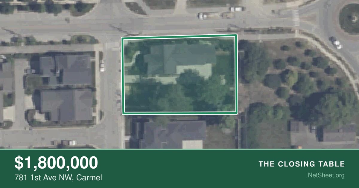 Aerial view of 781 1st Ave NW, Carmel