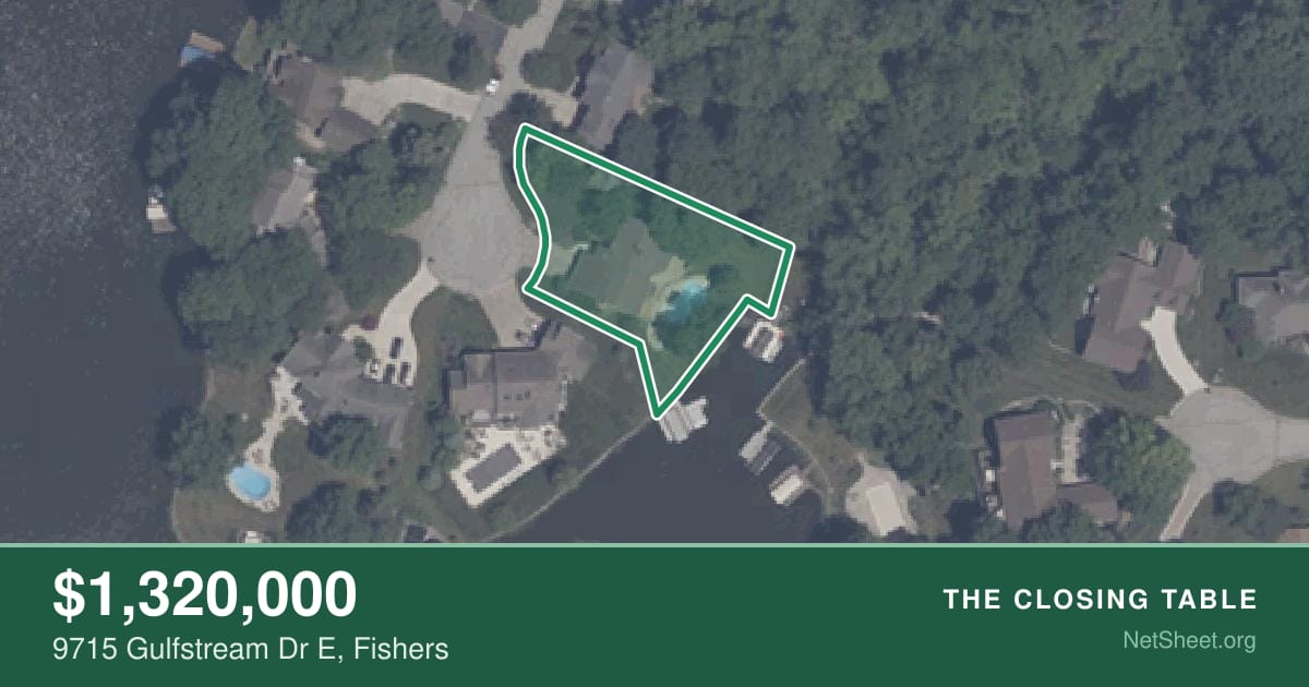 Aerial view of 9715 Gulfstream Dr E, Fishers