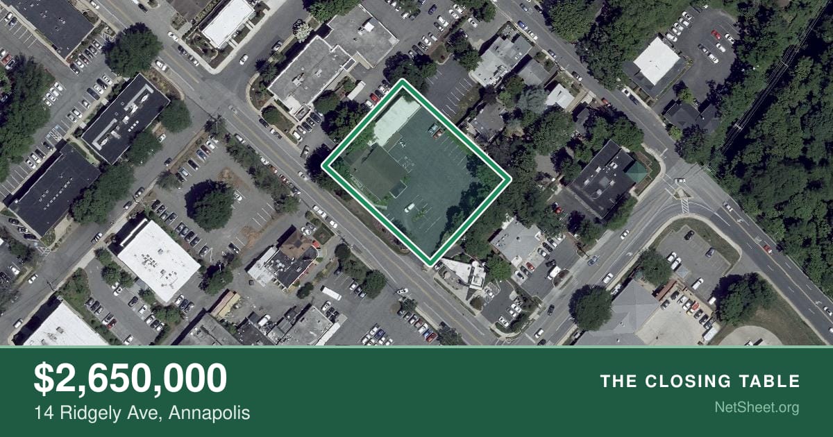 Aerial view of 14 Ridgely Ave, Annapolis