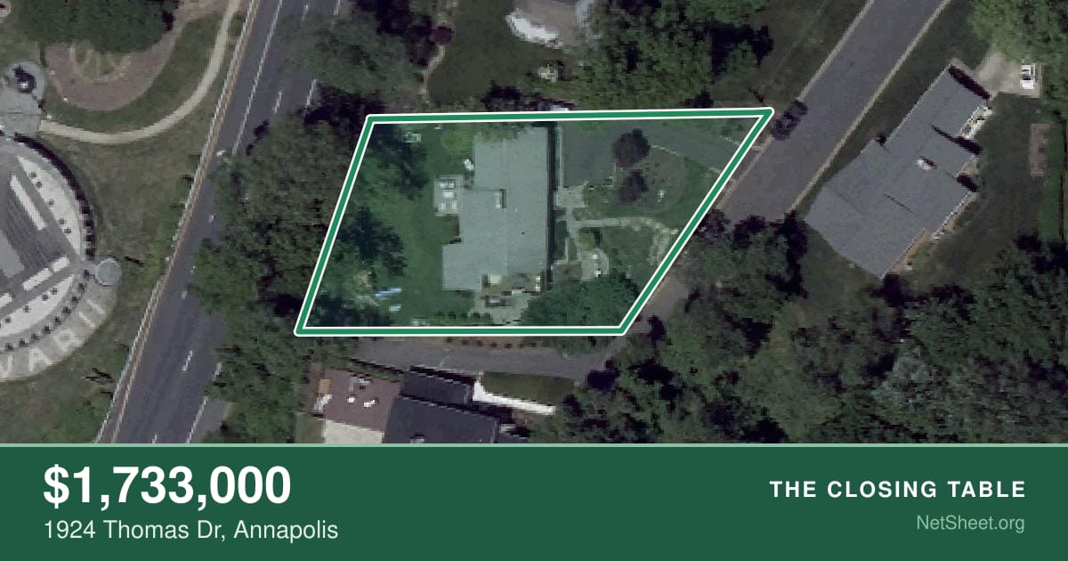 Aerial view of 1924 Thomas Dr, Annapolis