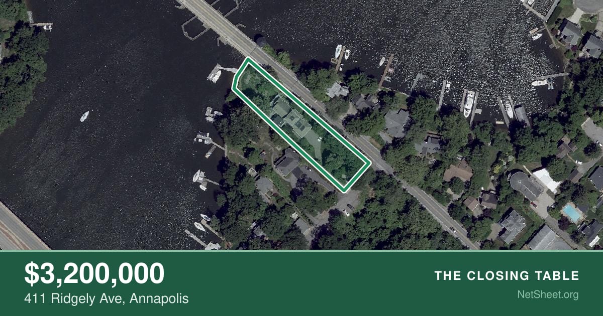 Aerial view of 411 Ridgely Ave, Annapolis