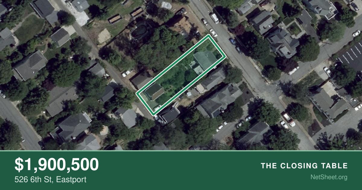 Aerial view of 526 6th St, Eastport