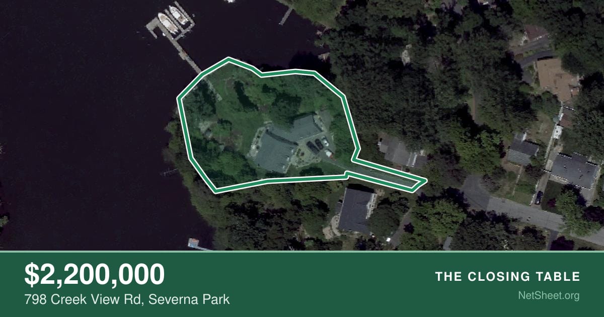 Aerial view of 798 Creek View Rd, Severna Park