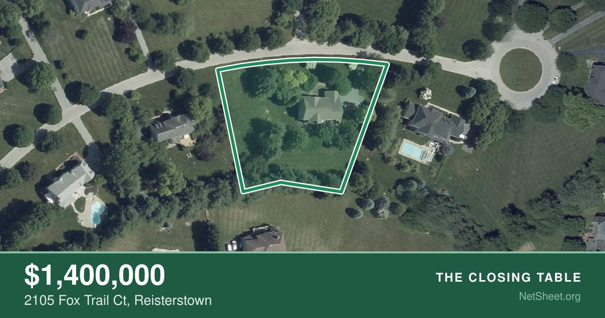 Aerial view of 2105 Fox Trail Ct, Reisterstown