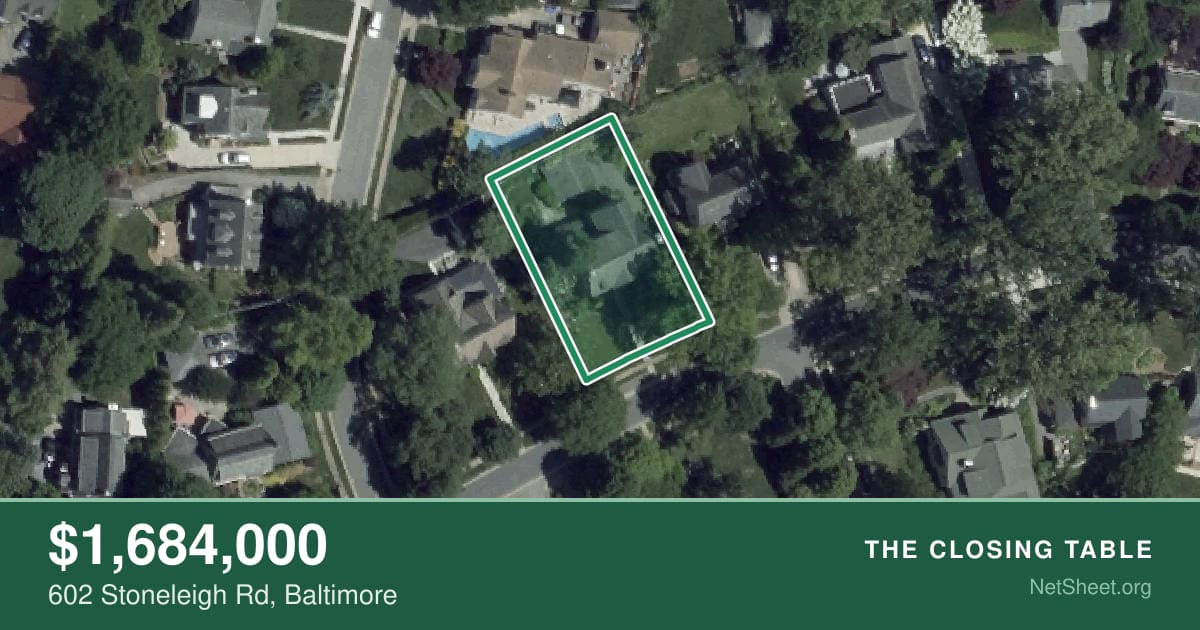 Aerial view of 602 Stoneleigh Rd, Baltimore