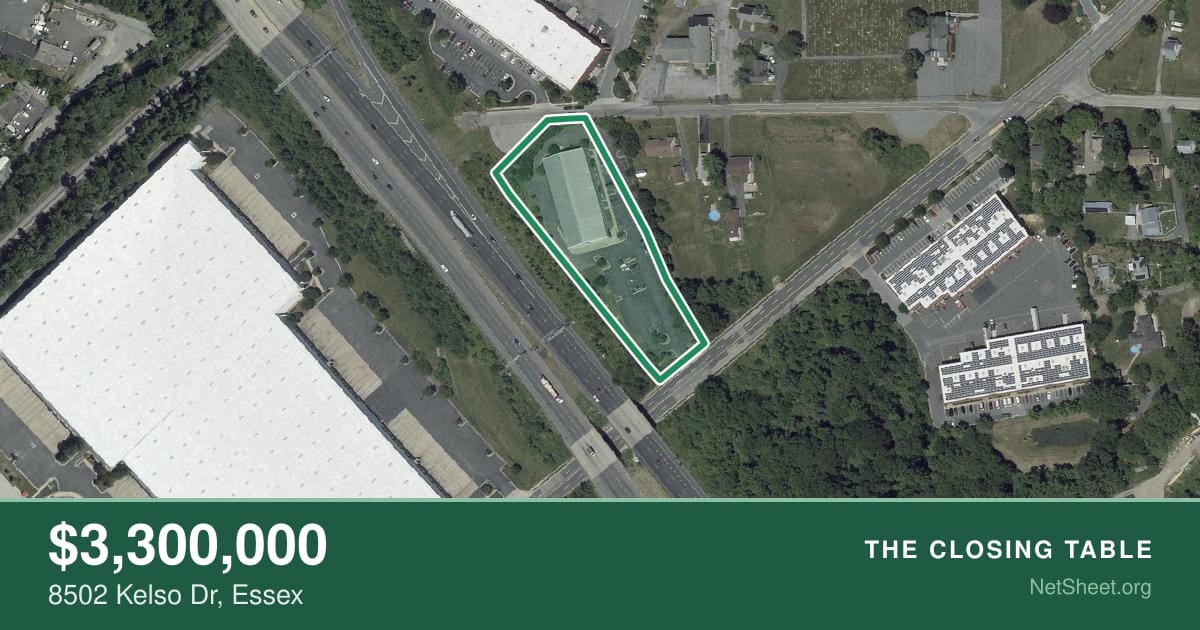 Aerial view of 8502 Kelso Dr, Essex