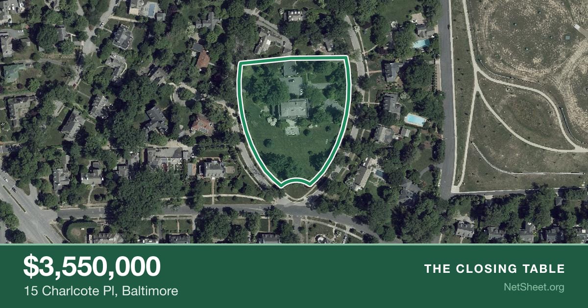 Aerial view of 15 Charlcote Pl, Baltimore