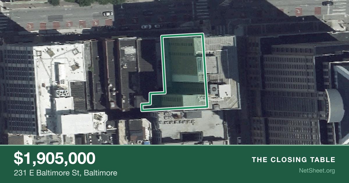 Aerial view of 231 E Baltimore St, Baltimore