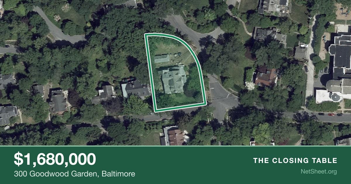Aerial view of 300 Goodwood Garden, Baltimore