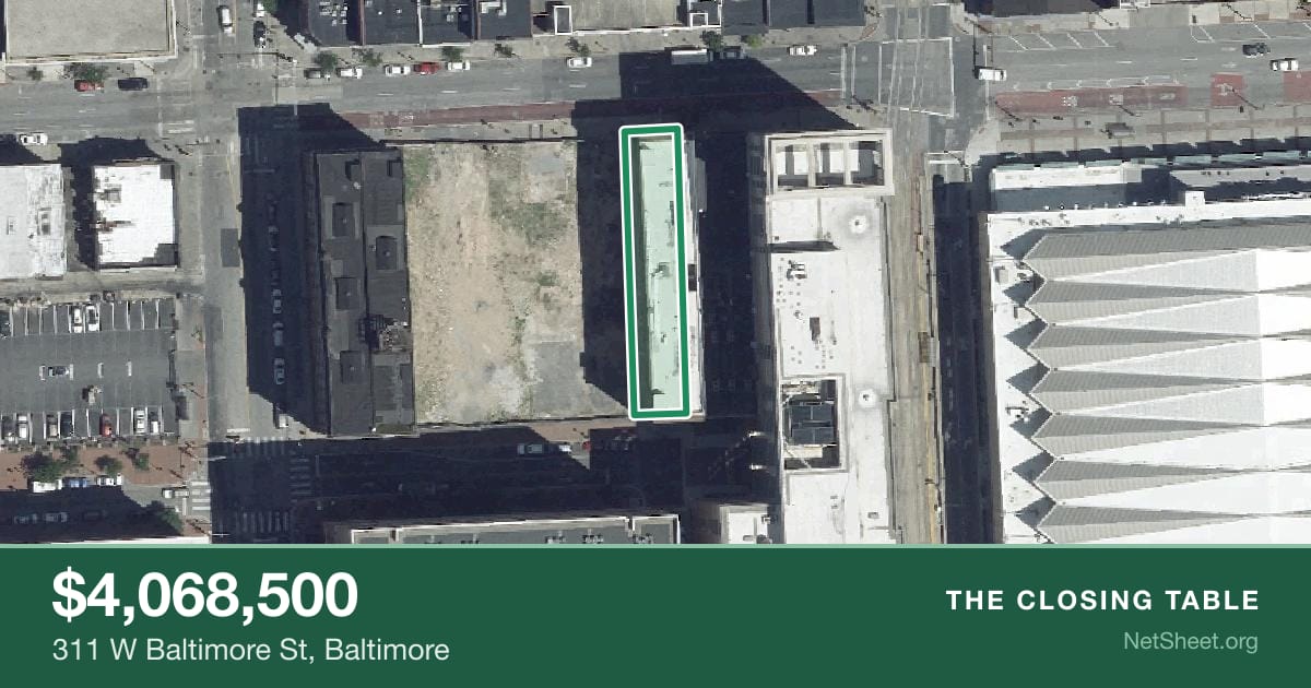 Aerial view of 311 W Baltimore St, Baltimore